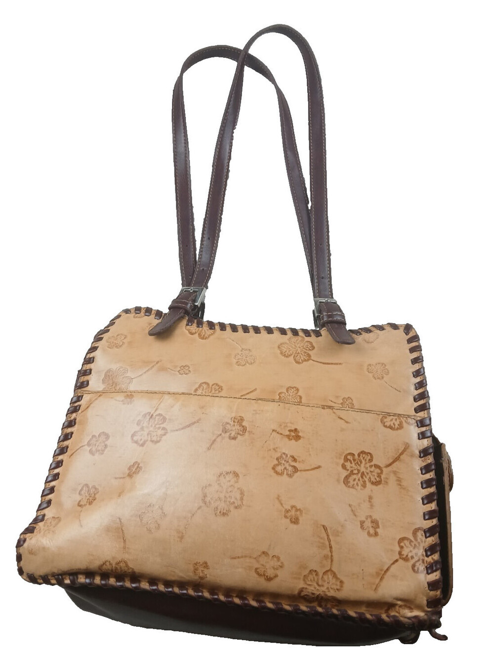 Marc Chantal 4 Leaf Clover Purse Bag Shamrock Faux Tooled Western Leather Style